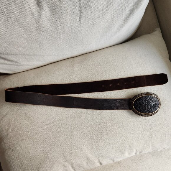 🇨🇦 Vintage BRAVE Dark Brown Leather Belt – Made in Canada & Italy - Picture 9 of 9